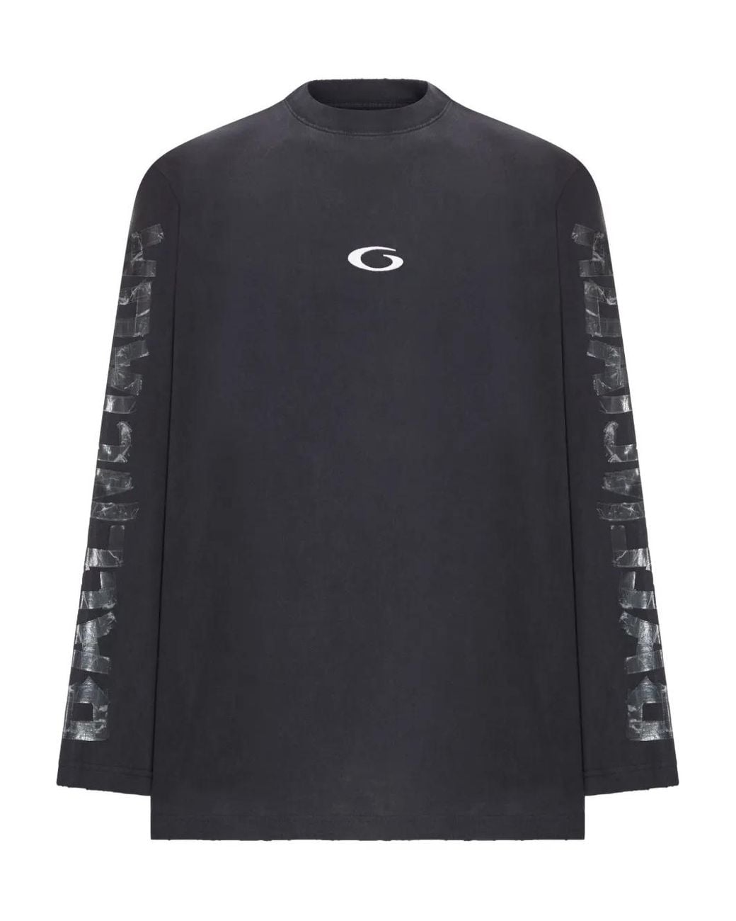 Balenciaga Blue Long-Sleeved T-Shirt With Transparent Ribbon for men