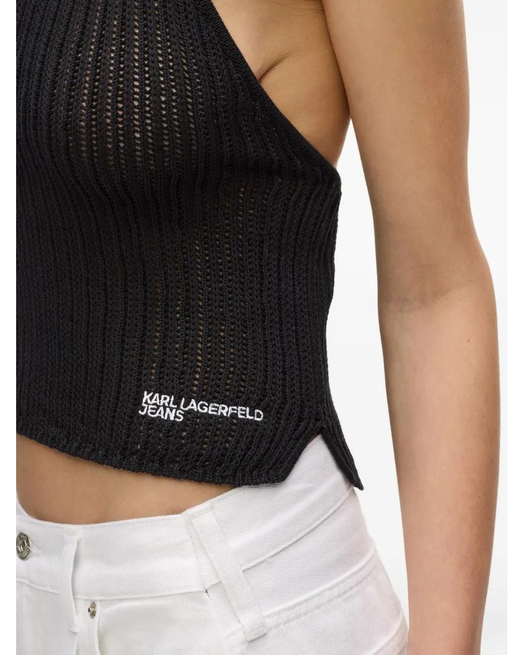 Karl Lagerfeld Black Sleeveless Top
