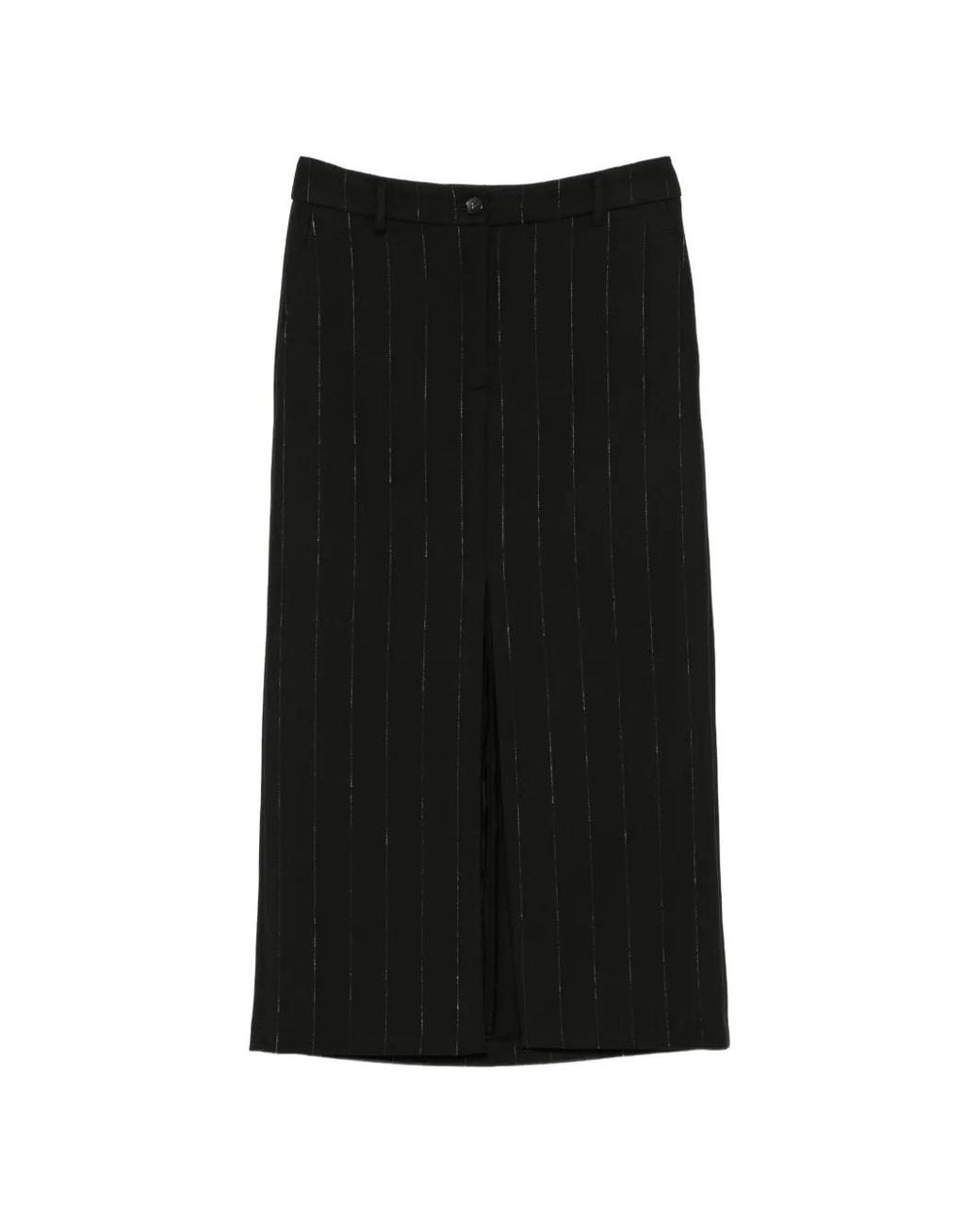 Seventy Black Jupe Fendue À Fines Rayures
