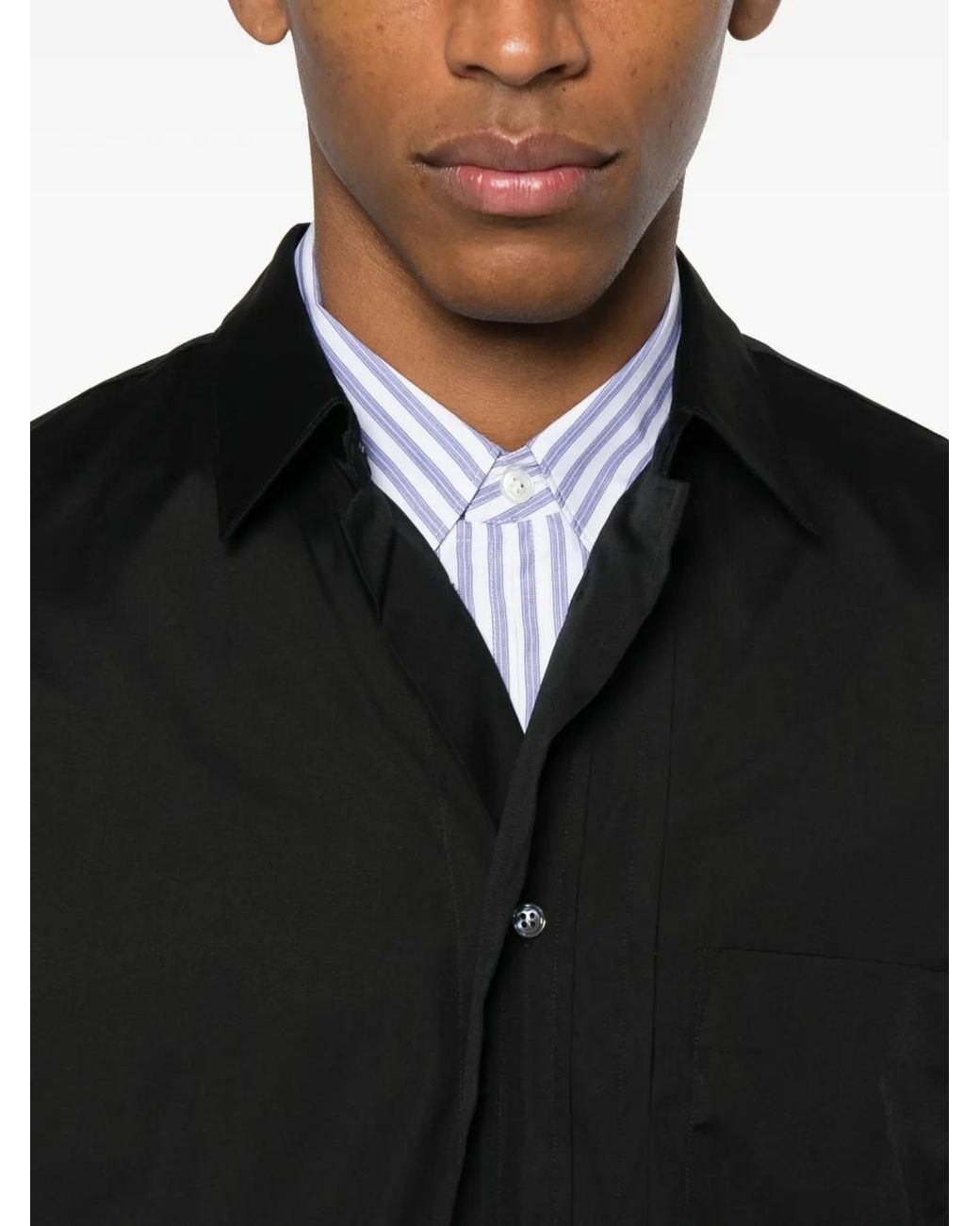 Comme des Garçons Black Chest-Pocket Long-Sleeves Shirt for men