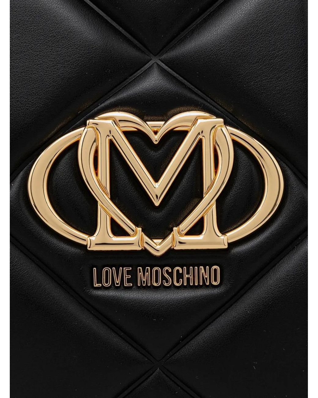 Love Moschino Black Quilted Logo-Plaque Tote Bag