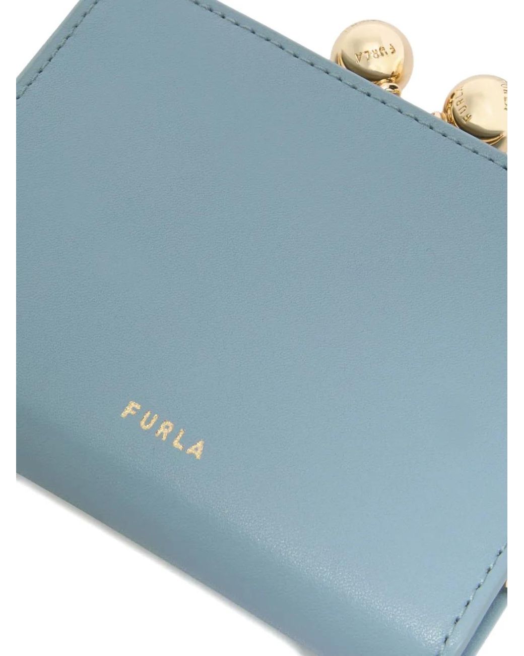 Furla Blue Dots Metal-Clasp Dots Coin Case