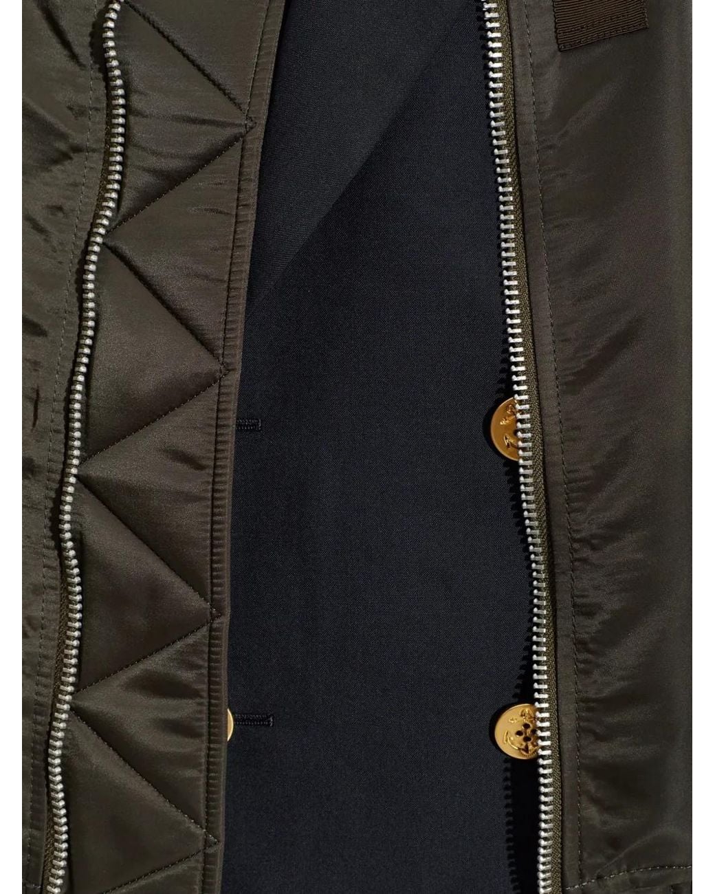 Sacai Green Layered Hybrid Vest for men