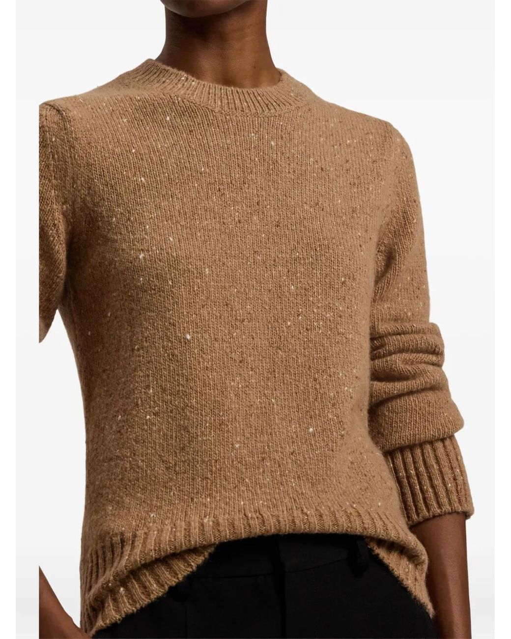 Ralph Lauren Brown Donegal Speckled Cashmere Sweater