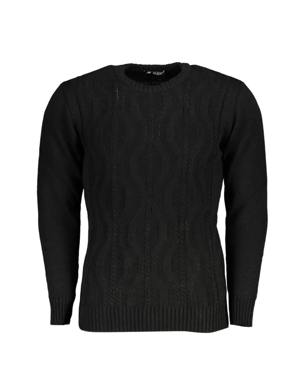 U.S. Grand Black Cable-Knit Sweater for men