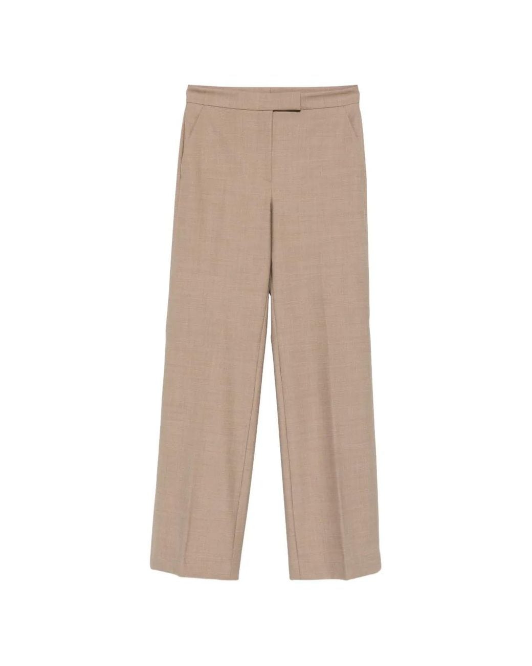 Antonelli Natural Pressed-Crease Wide-Leg Trousers