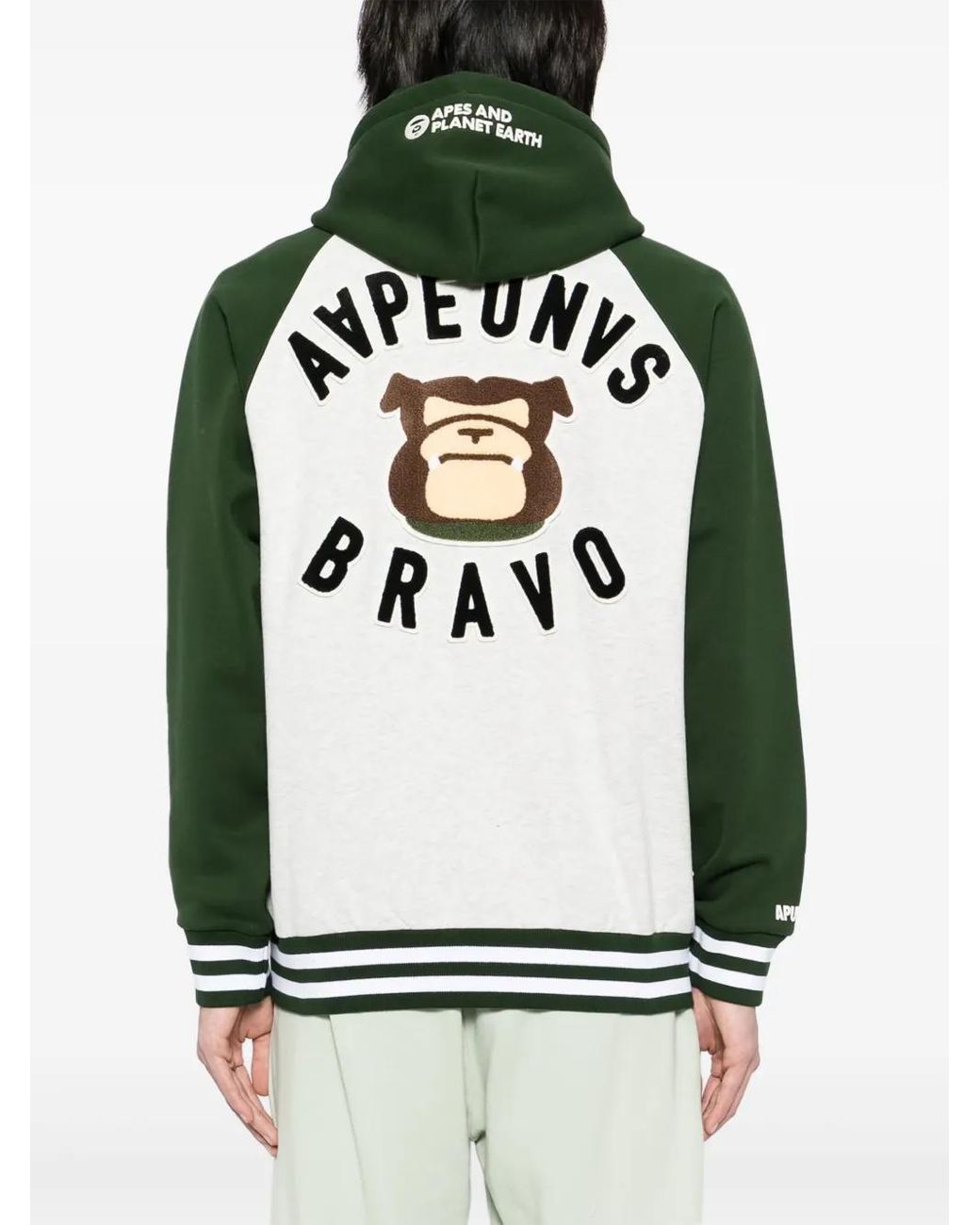 Aape By A Bathing Ape Black Logo-Patch Hooded Jacket for men