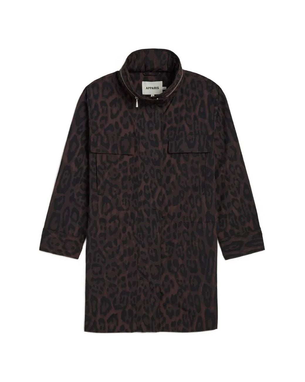 Apparis Black Bea Leopard-Print Raincoat
