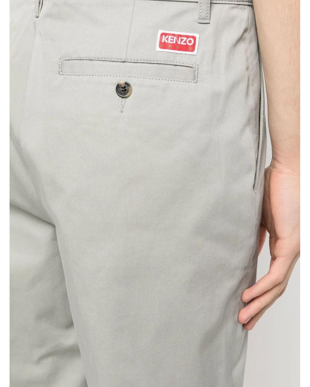 KENZO Tailored Chinos With Streamlined Silhouette in Gray für Herren