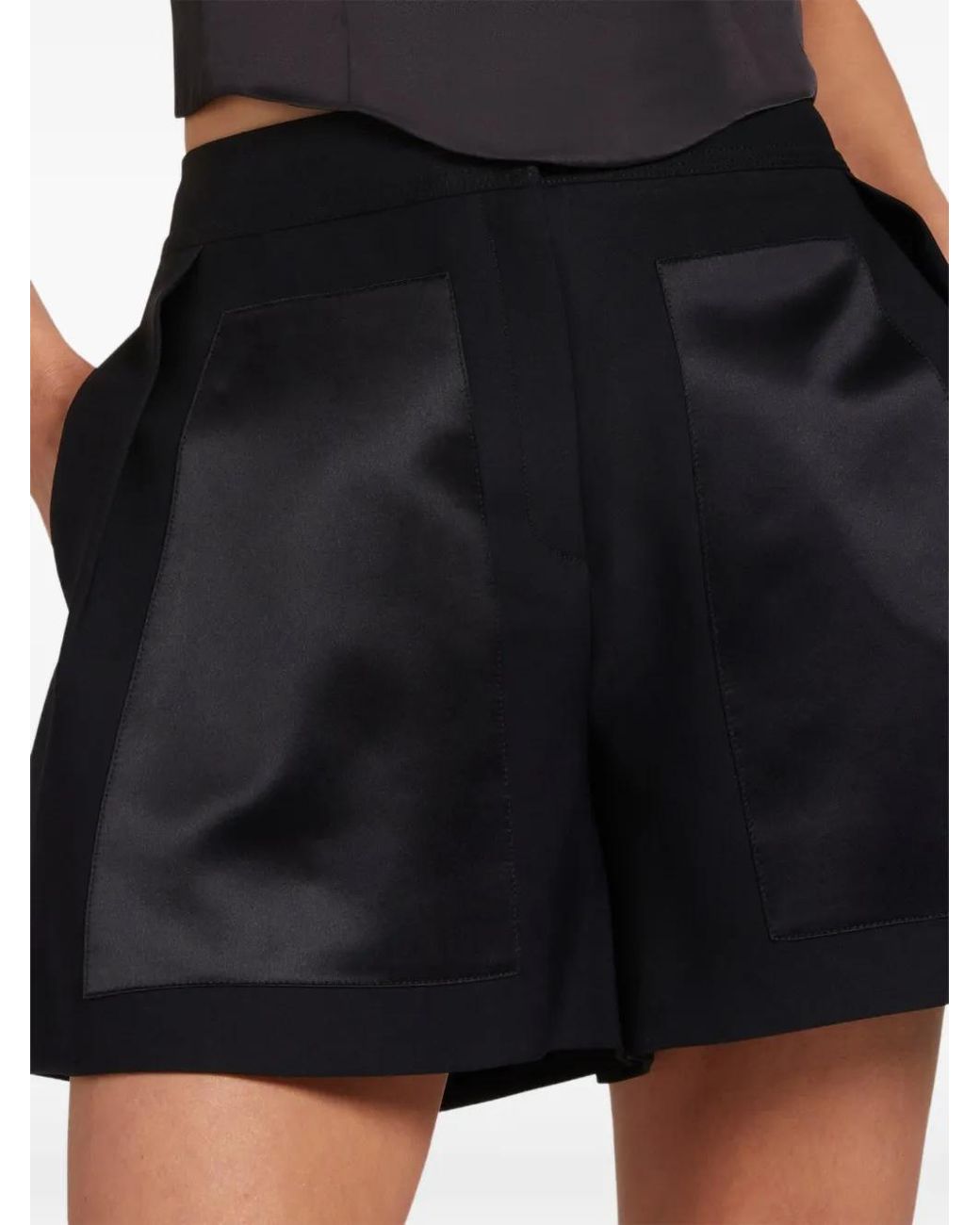 Violante Nessi Black Bolle Geometric-Panels Shorts