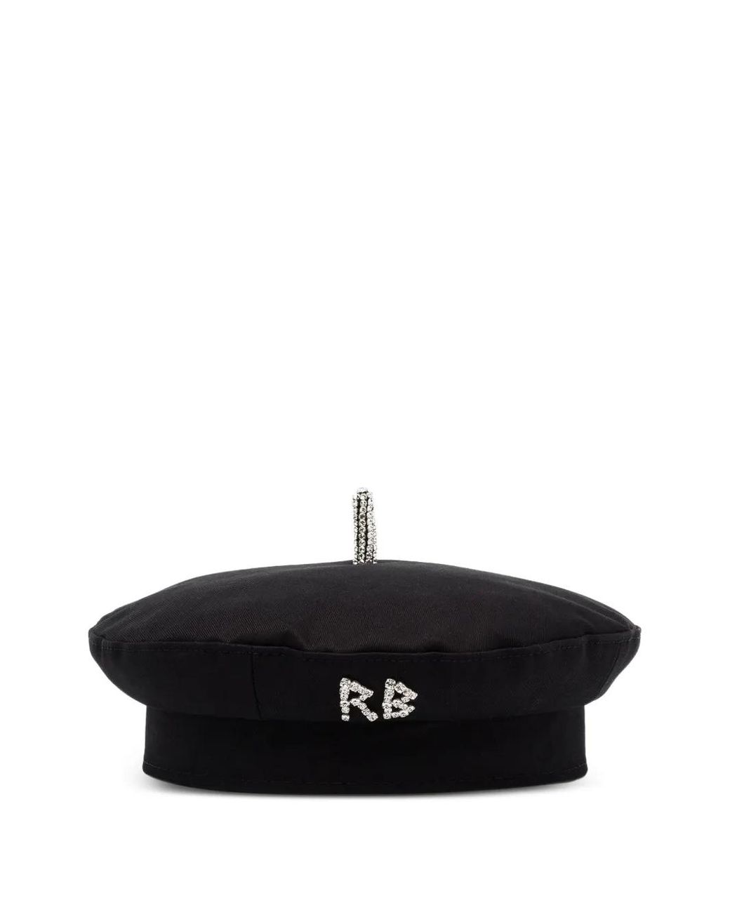 Ruslan Baginskiy Black Crystal-Embellished Beret