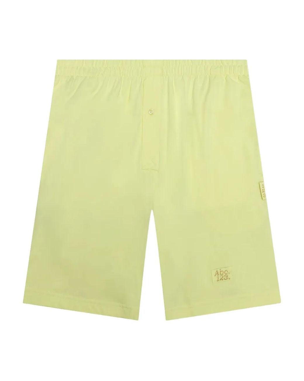 Advisory Board Crystals Yellow Logo-Patch Elasticated-Waist Shorts for men