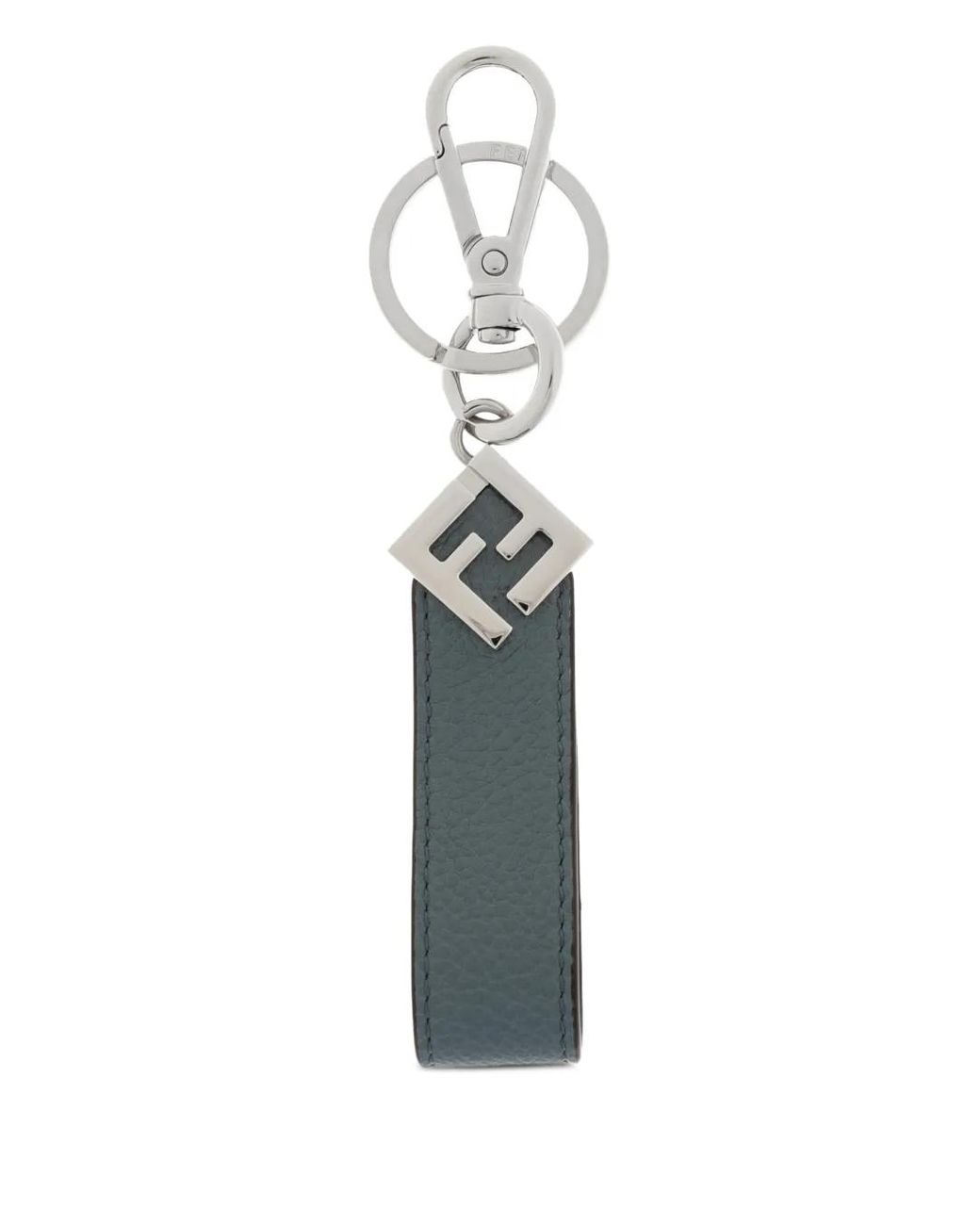 Fendi White Logo Detail Keyring for men