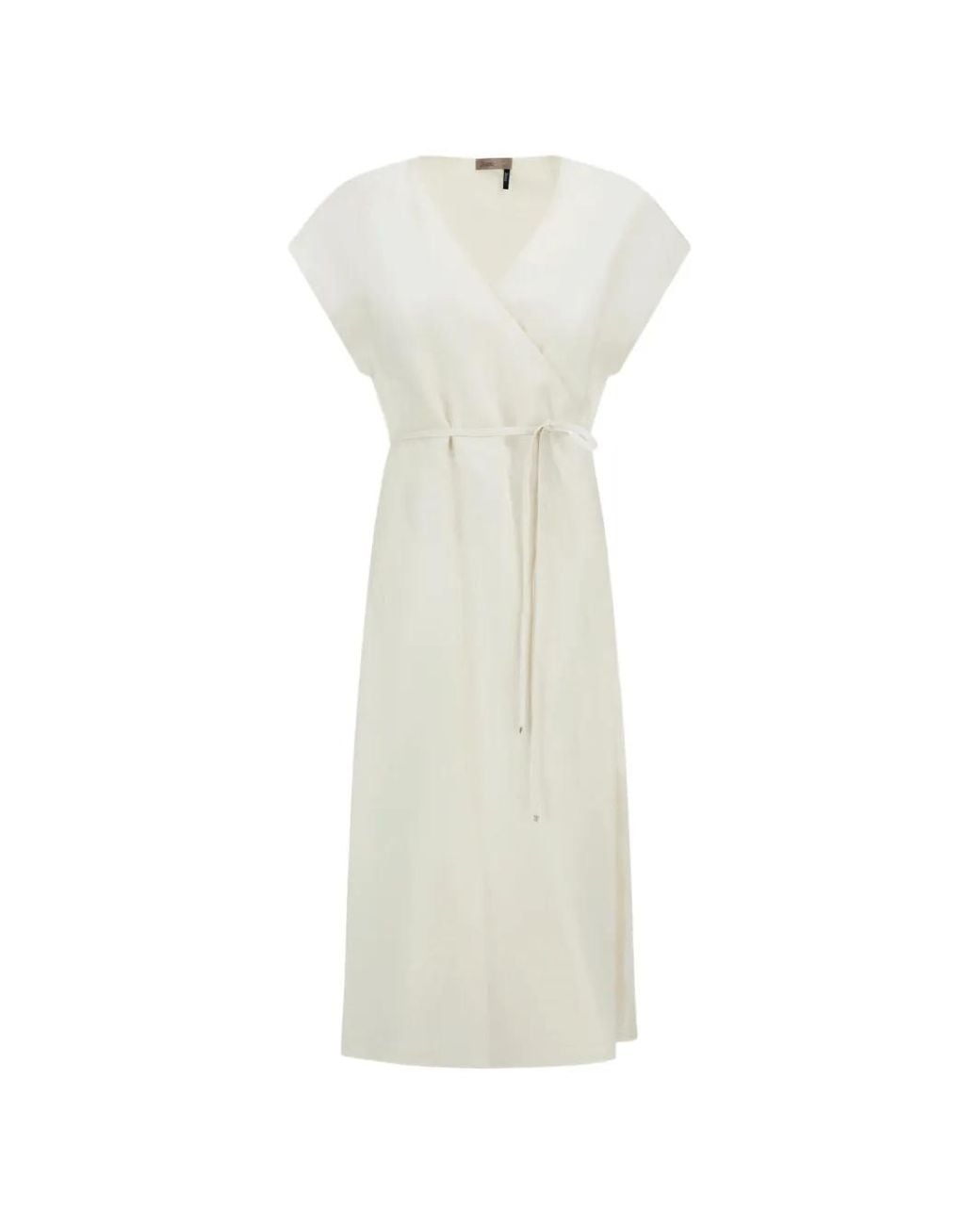 Herno White Wrap-Style Midi Dress