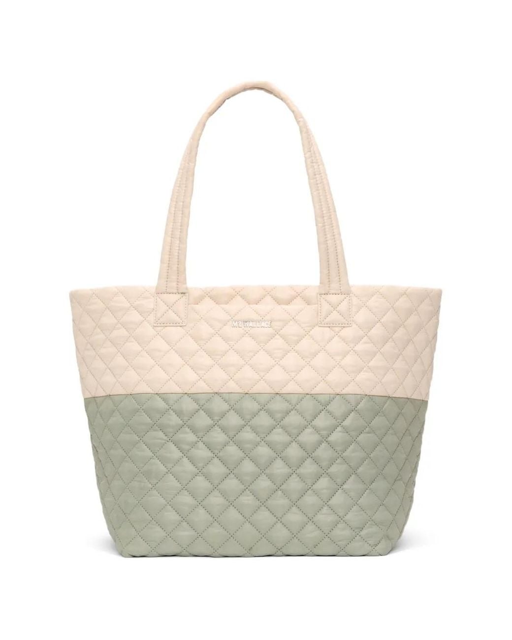 MZ Wallace White Medium Buff Metro Tote Deluxe Tote Bag