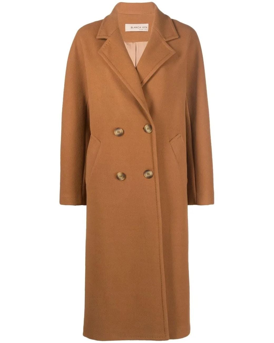 Blanca Vita Brown Double-Breasted Coat