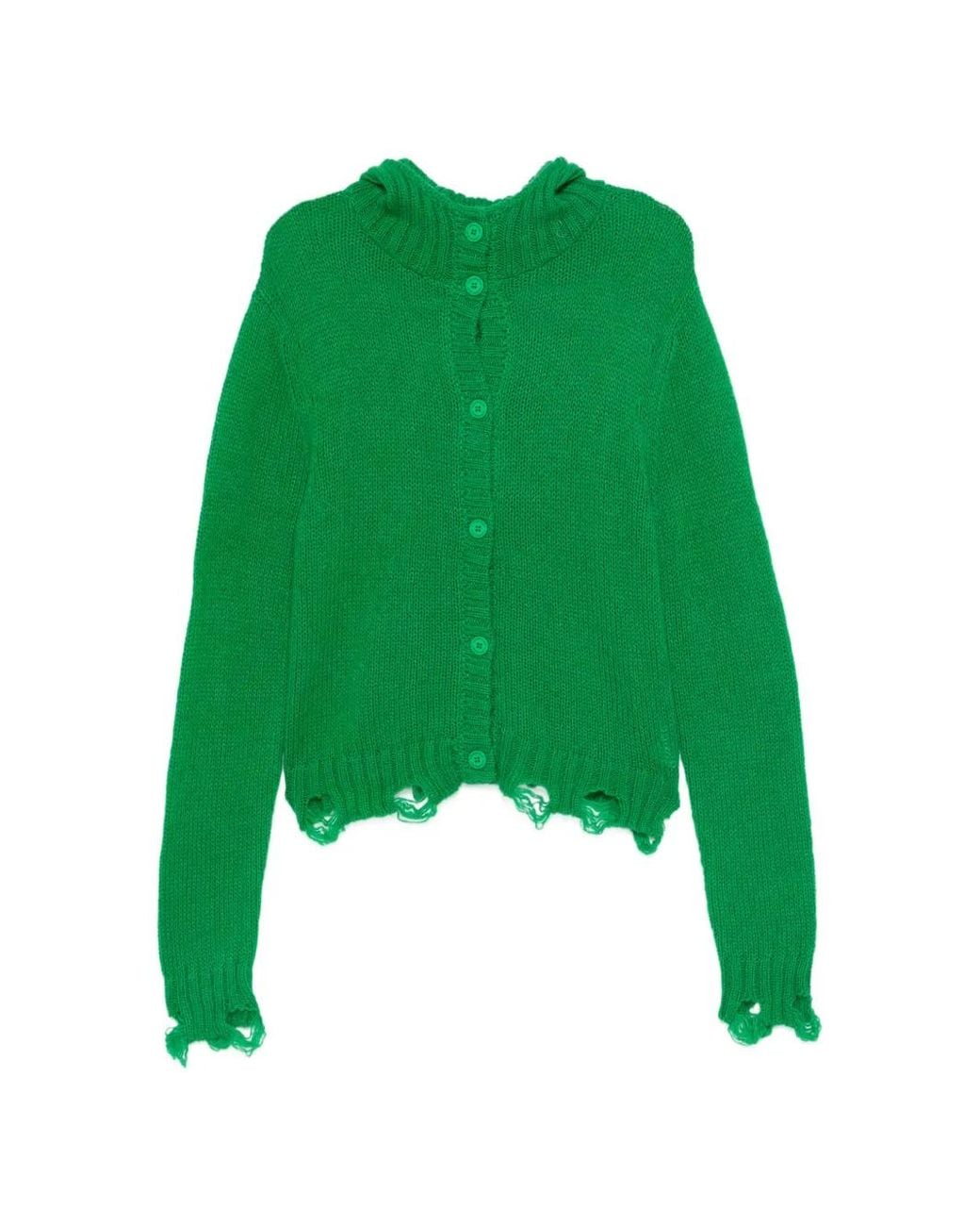 Charles Jeffrey Green Button-Up Hoodie