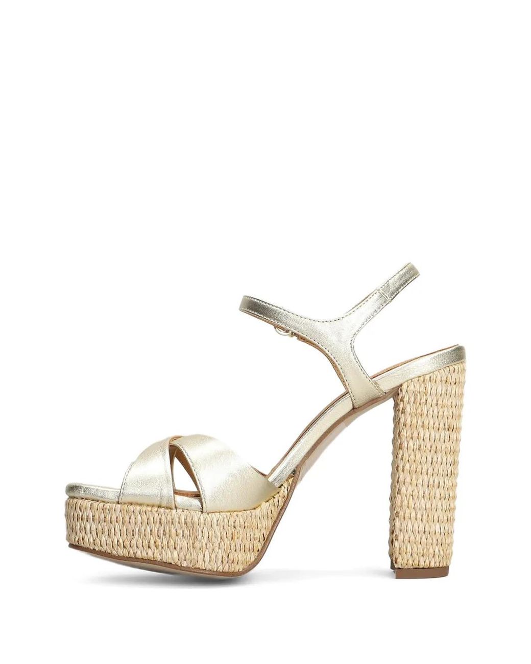 Pedro Miralles Metallic-Effect Raffia-Platform Sandals
