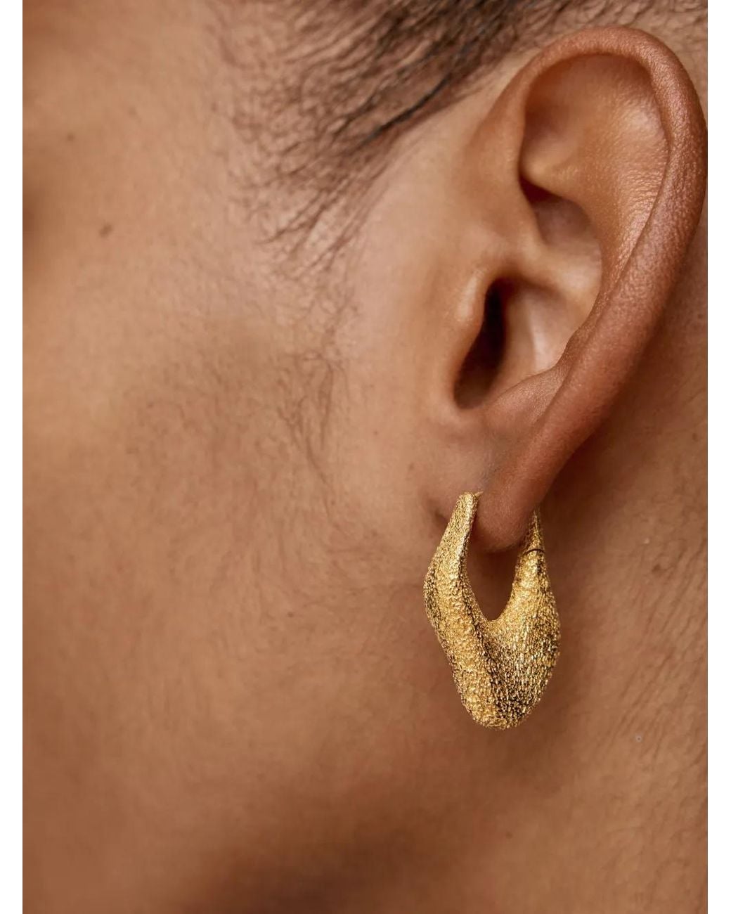 Monica Vinader Brown Medium Antica Hoop Earrings