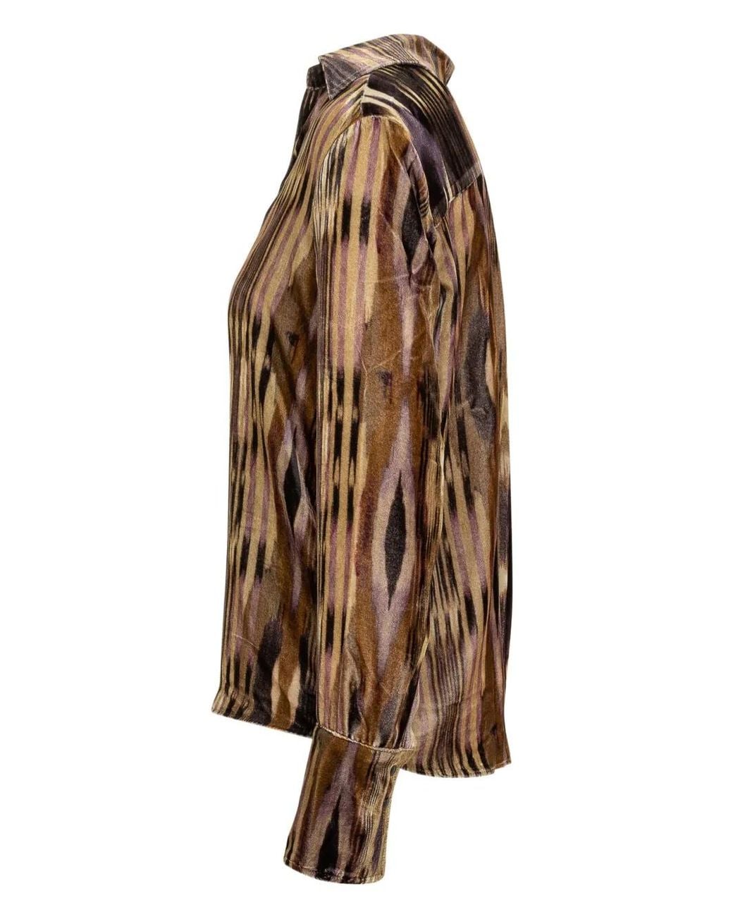 Ba&sh Brown Buttoned Patterned Shirt