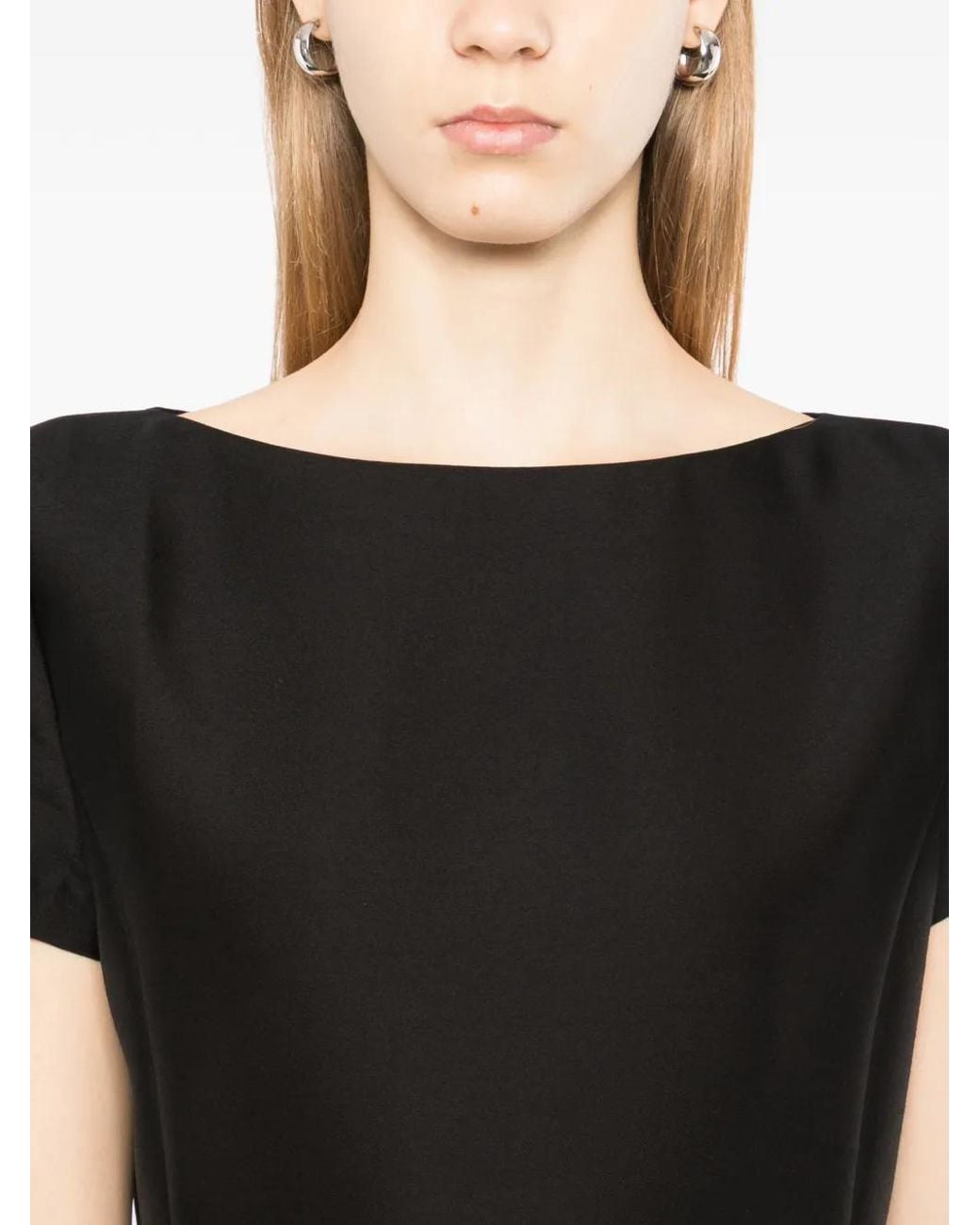 JNBY Black Boat-Neck Mini Dress
