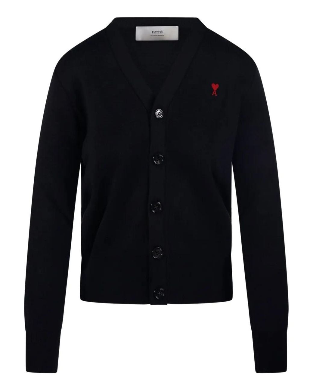 AMI Blue Ami De Coeur Wool Cardigan
