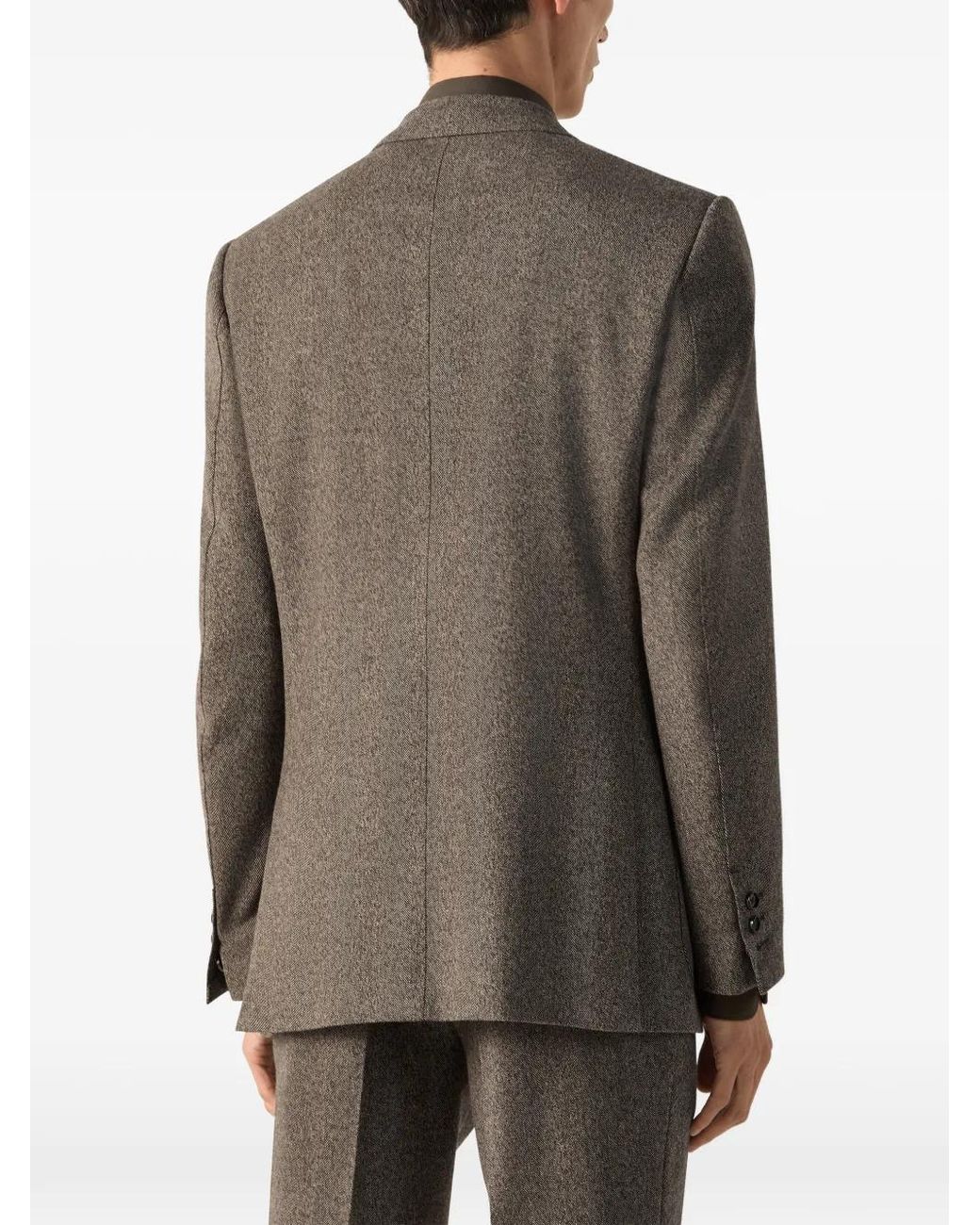 Zegna Brown Light And Dark Wool And Cashmere Jacket for men