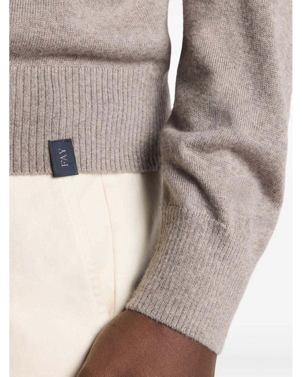 Pull À Col Rond Fay pour homme en coloris Gray