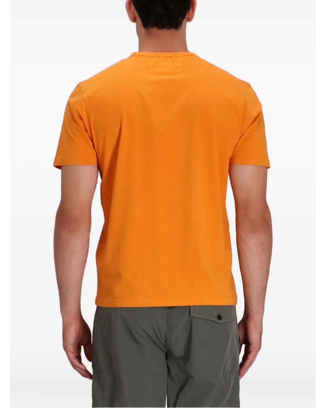 C P Company Orange T-Shirt En Coton À Logo Imprimé for men