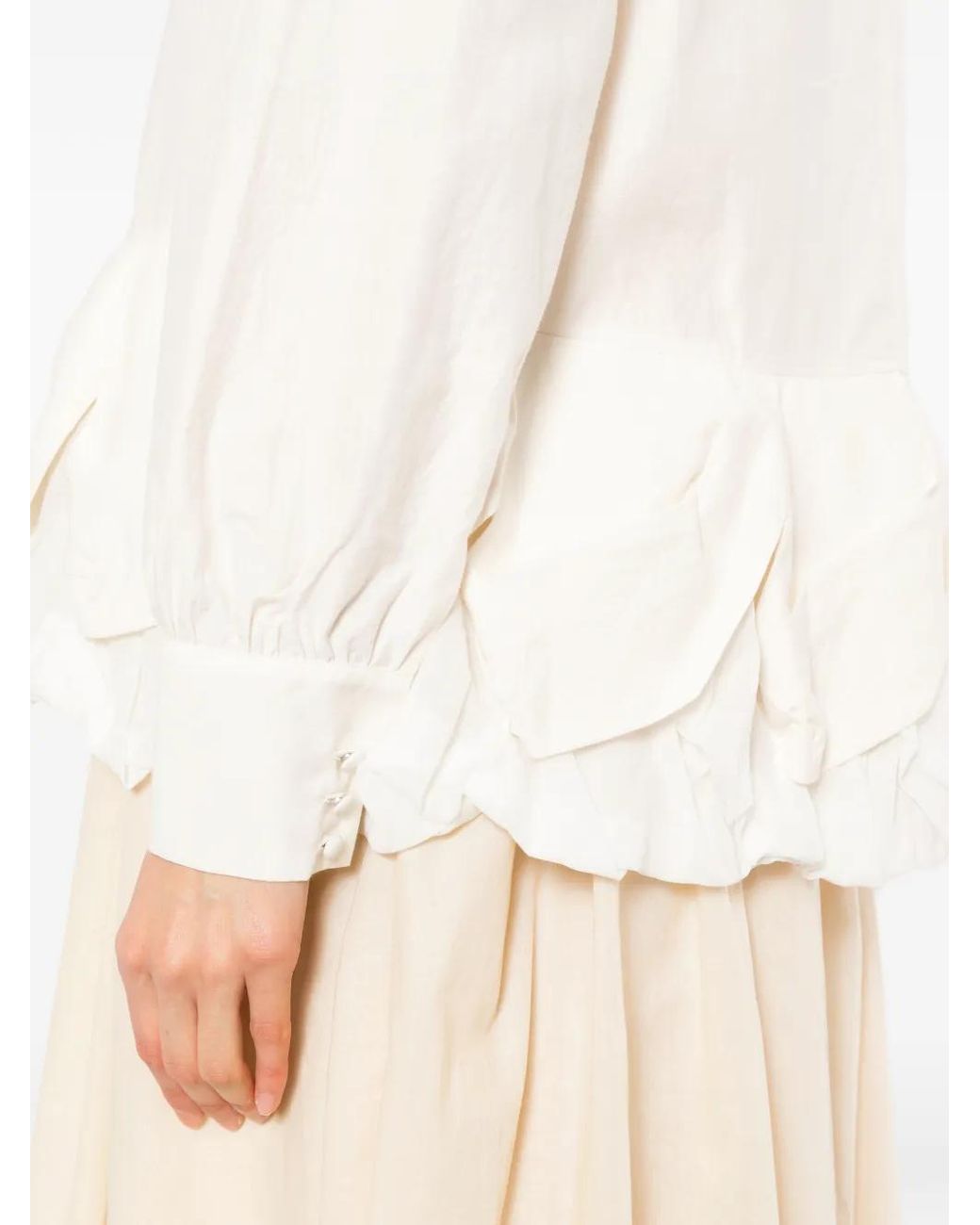 COTEMP White Ruffled Long-Sleeve Top