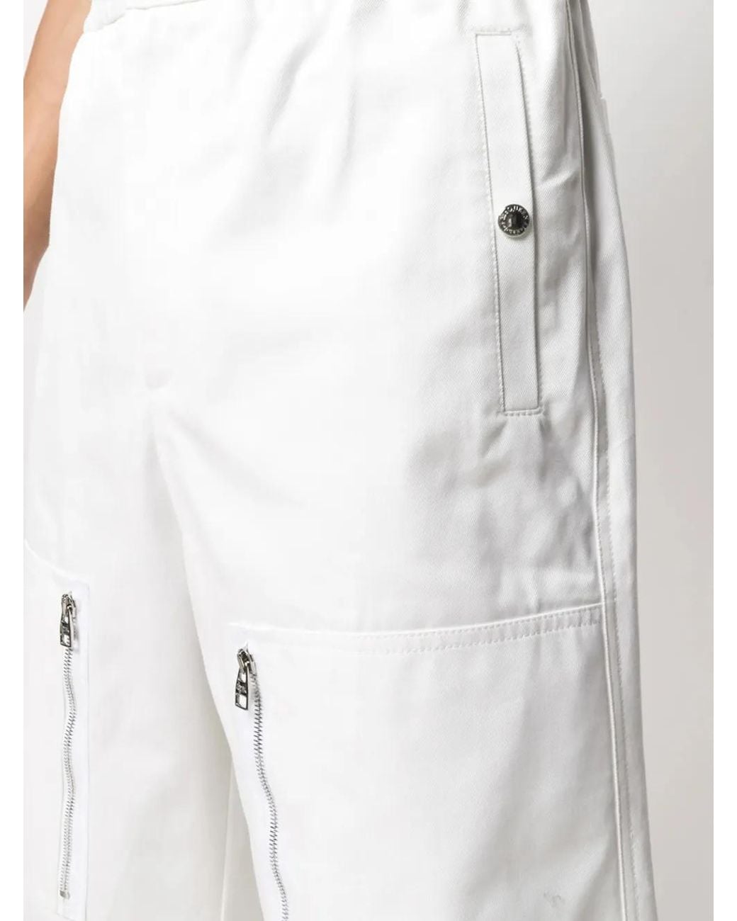 McQueen White Multi-Pocket Bermuda Shorts for men
