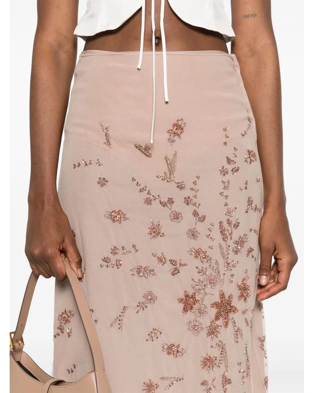 Fendi Pink Layered Midi Skirt