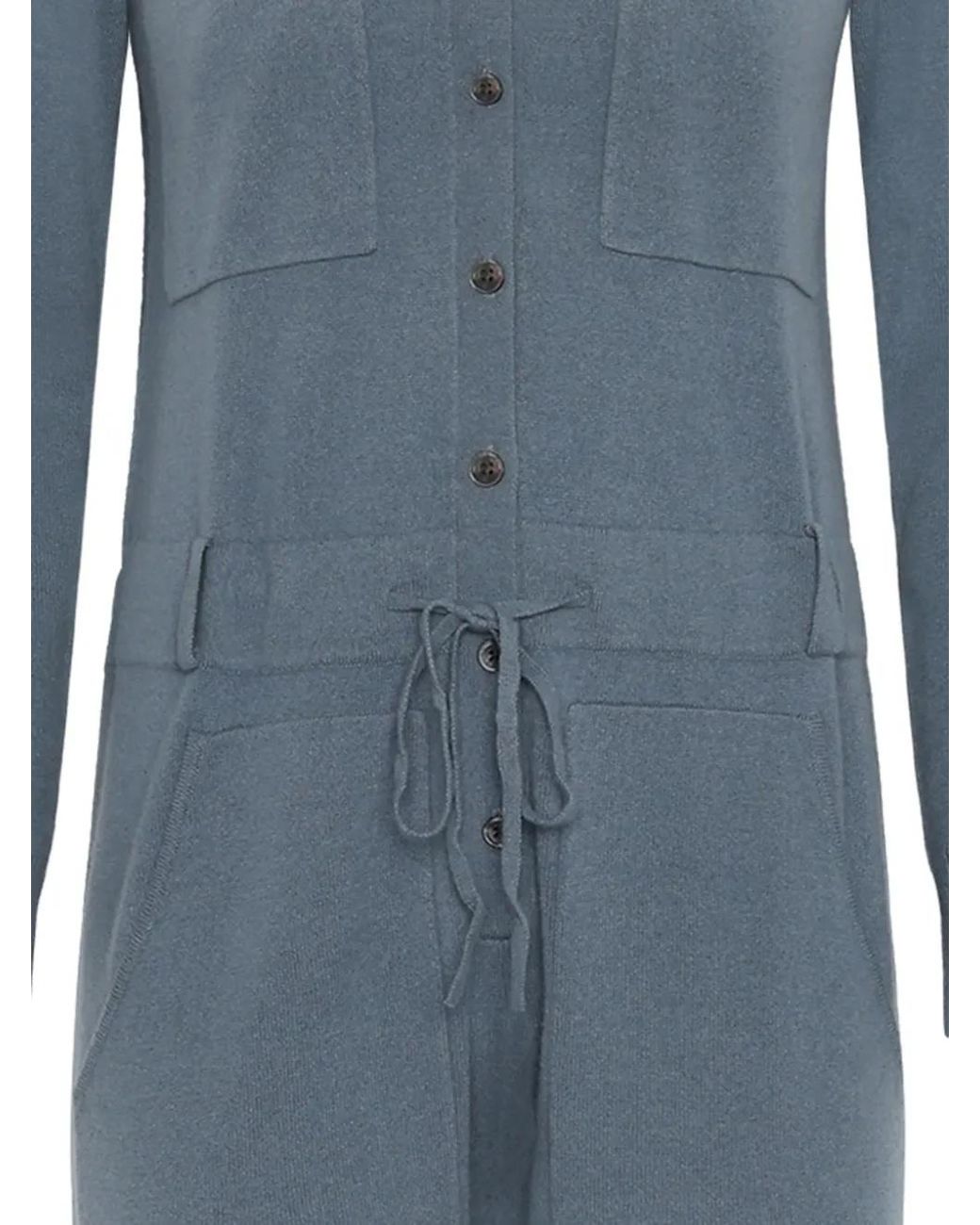 EMERSON RENALDI Blue Drawstring Button-Front Jumpsuit
