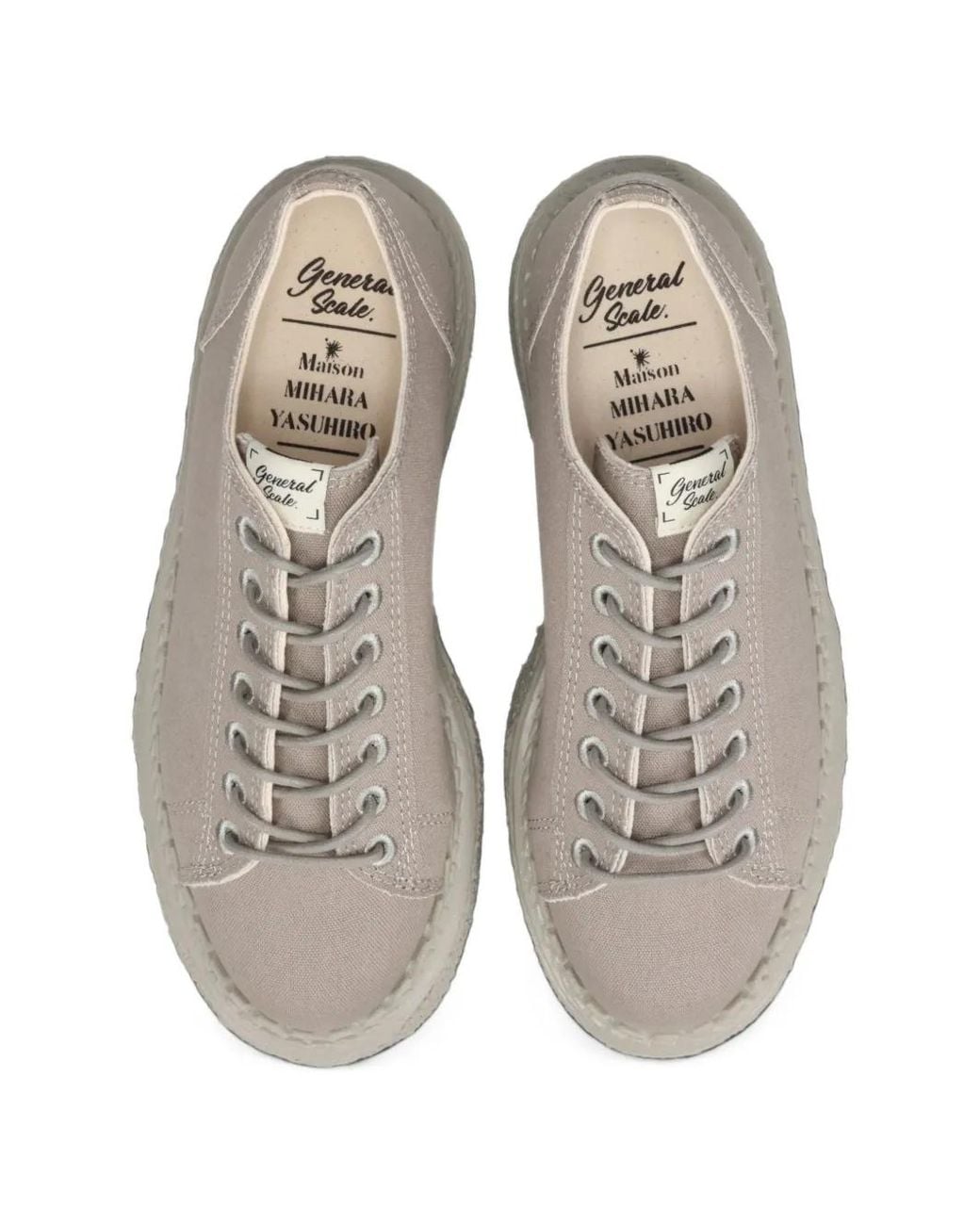 Maison Mihara Yasuhiro Gray "Mark"Canvas Monkey Shoes for men