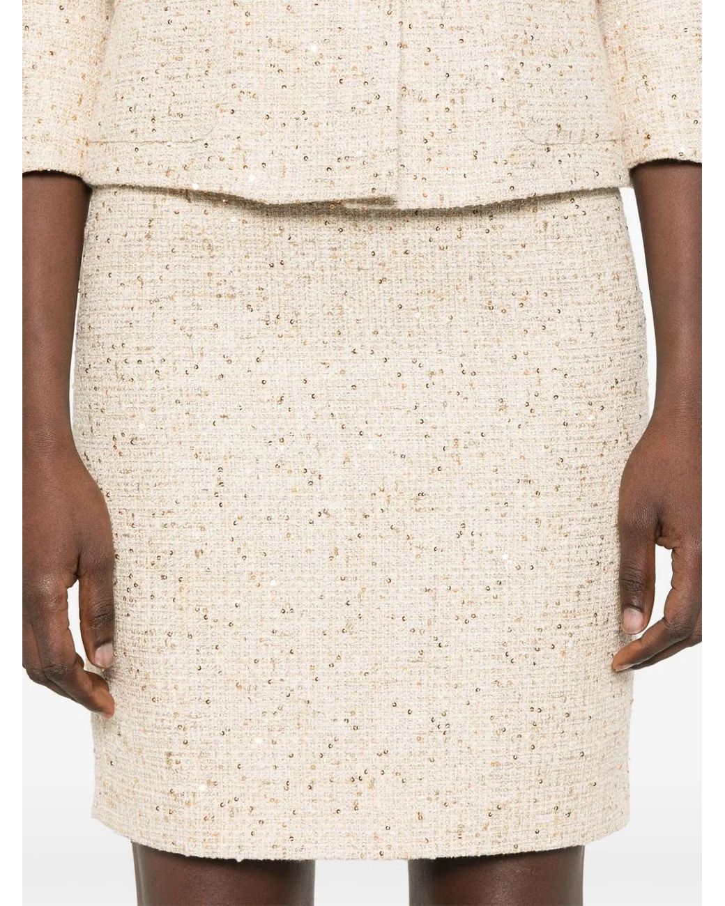 Tagliatore Tweed Mini-Rok in het Natural