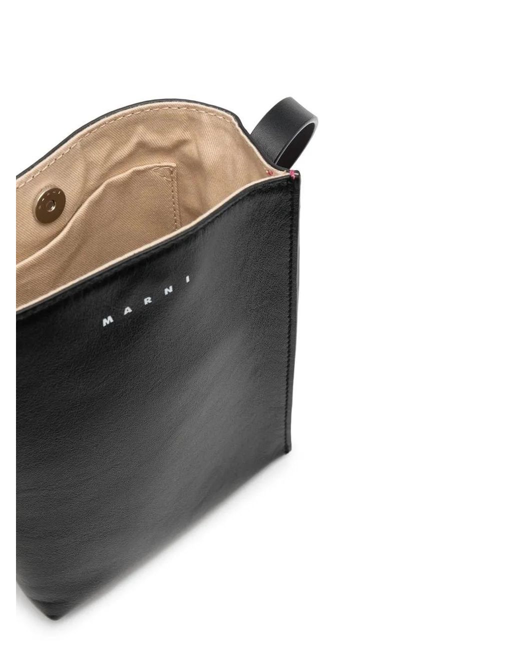 Marni Black Logo-Print Single-Strap Shoulder Bag for men