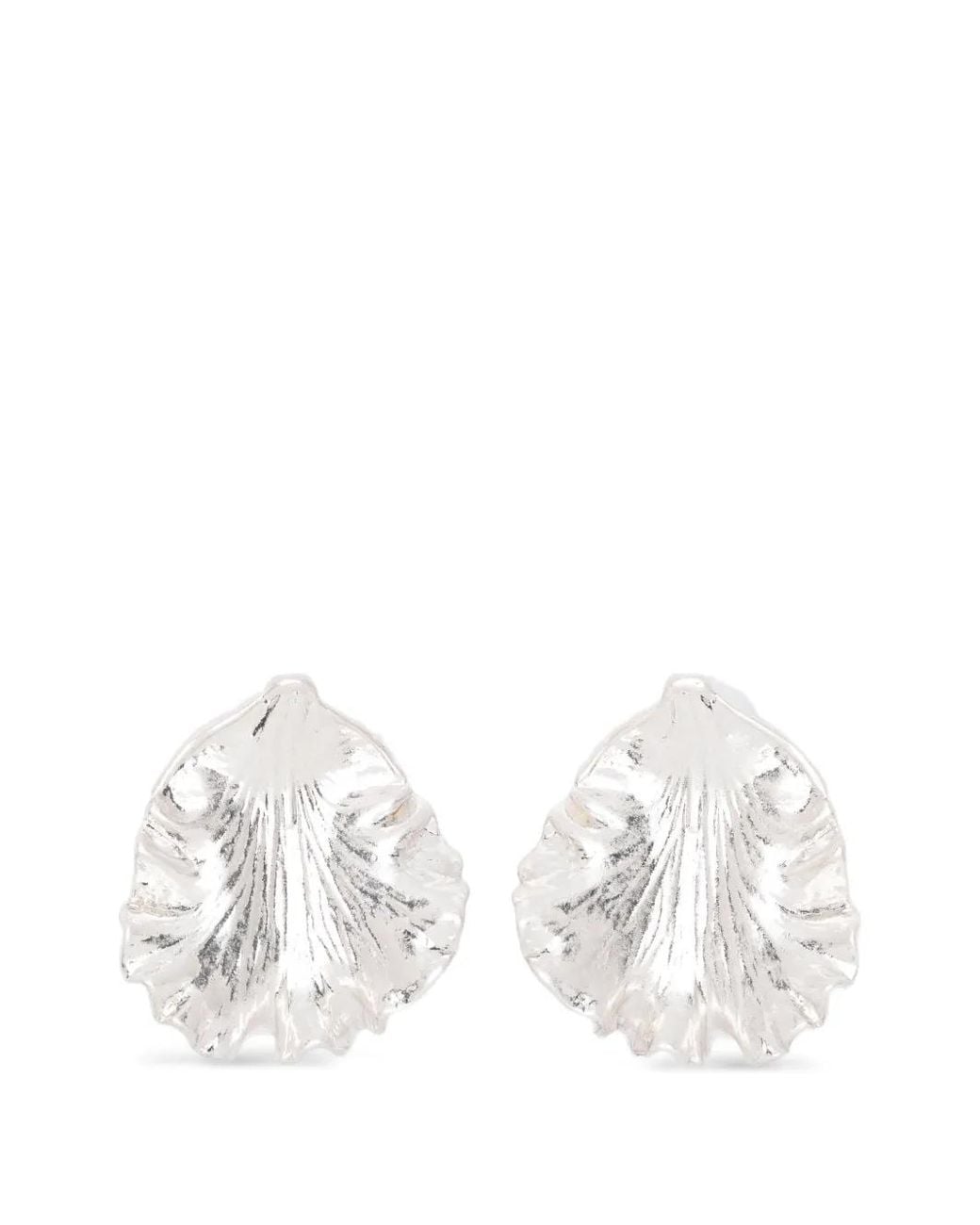 Cult Gaia White Iris Leaf Earrings
