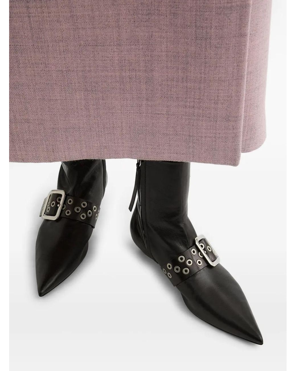 Jil Sander Black Leather Ankle Boots