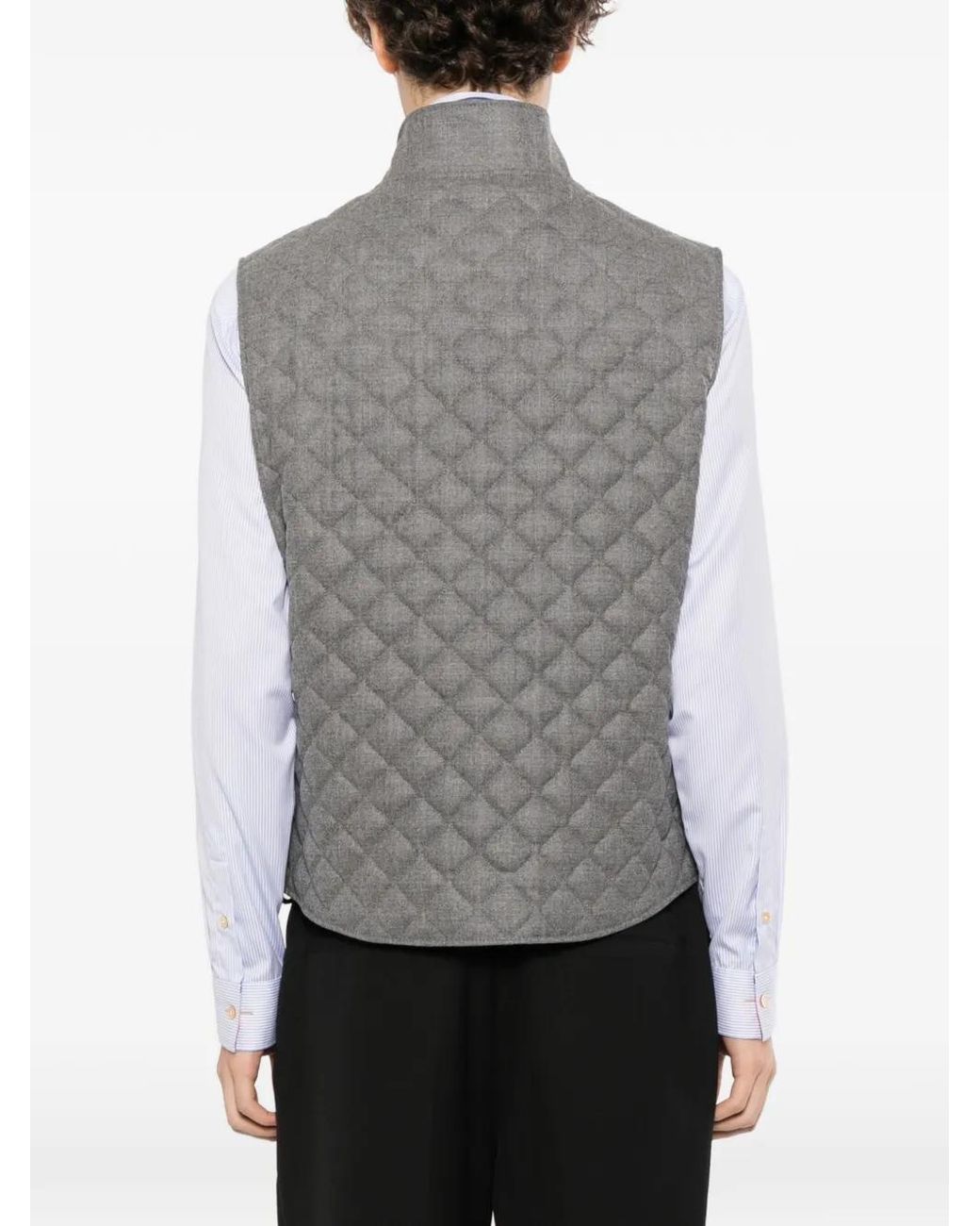 Tagliatore Gray Two-Way Zip Gilet for men