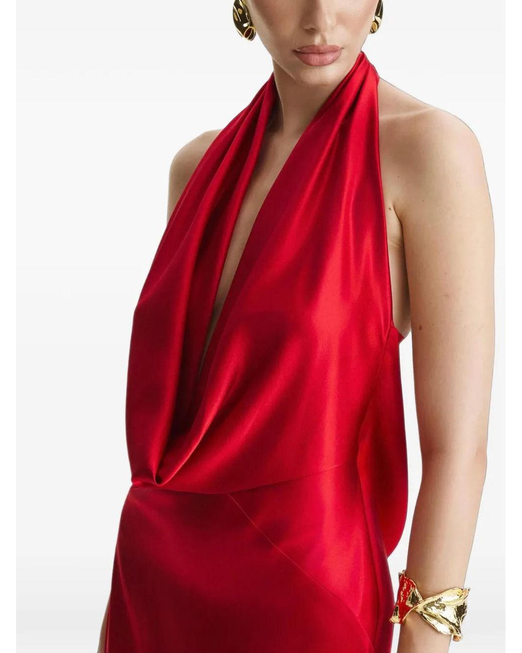 Benedetto Red Robe Longue À Dos-Nu