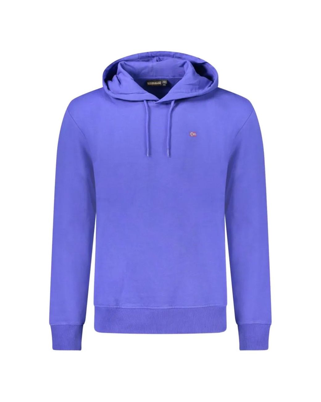 Napapijri Blue Hoodie À Patch Logo Et Capuche À Lien De Resserrage for men