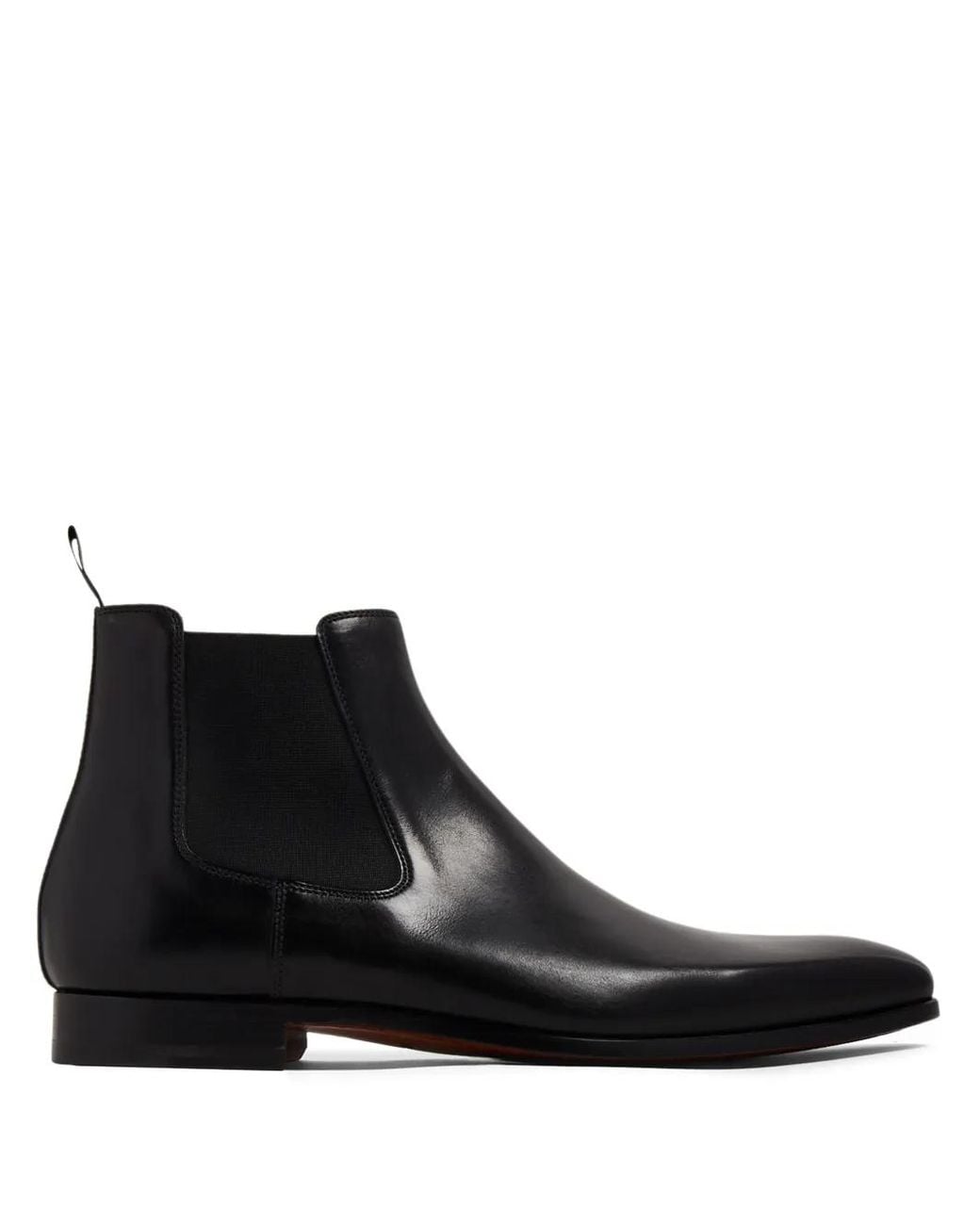 Magnanni Shoes Black Shaw Leather Boots for men