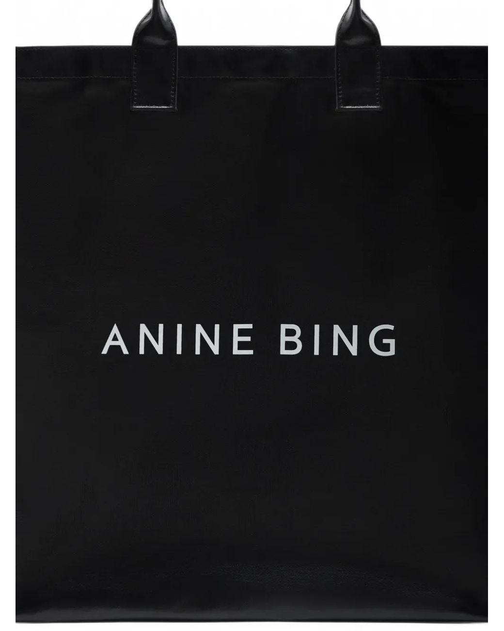 Anine Bing Black Leonie Coated Canvas Tote