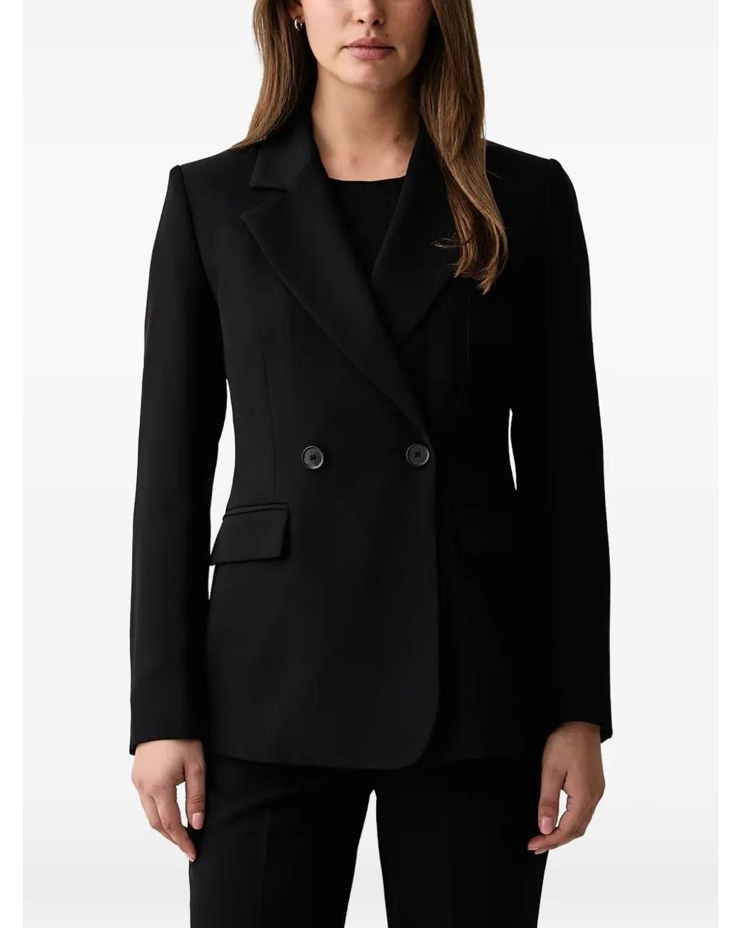 Kaos Black Double-Breasted Peak-Lapels Blazer