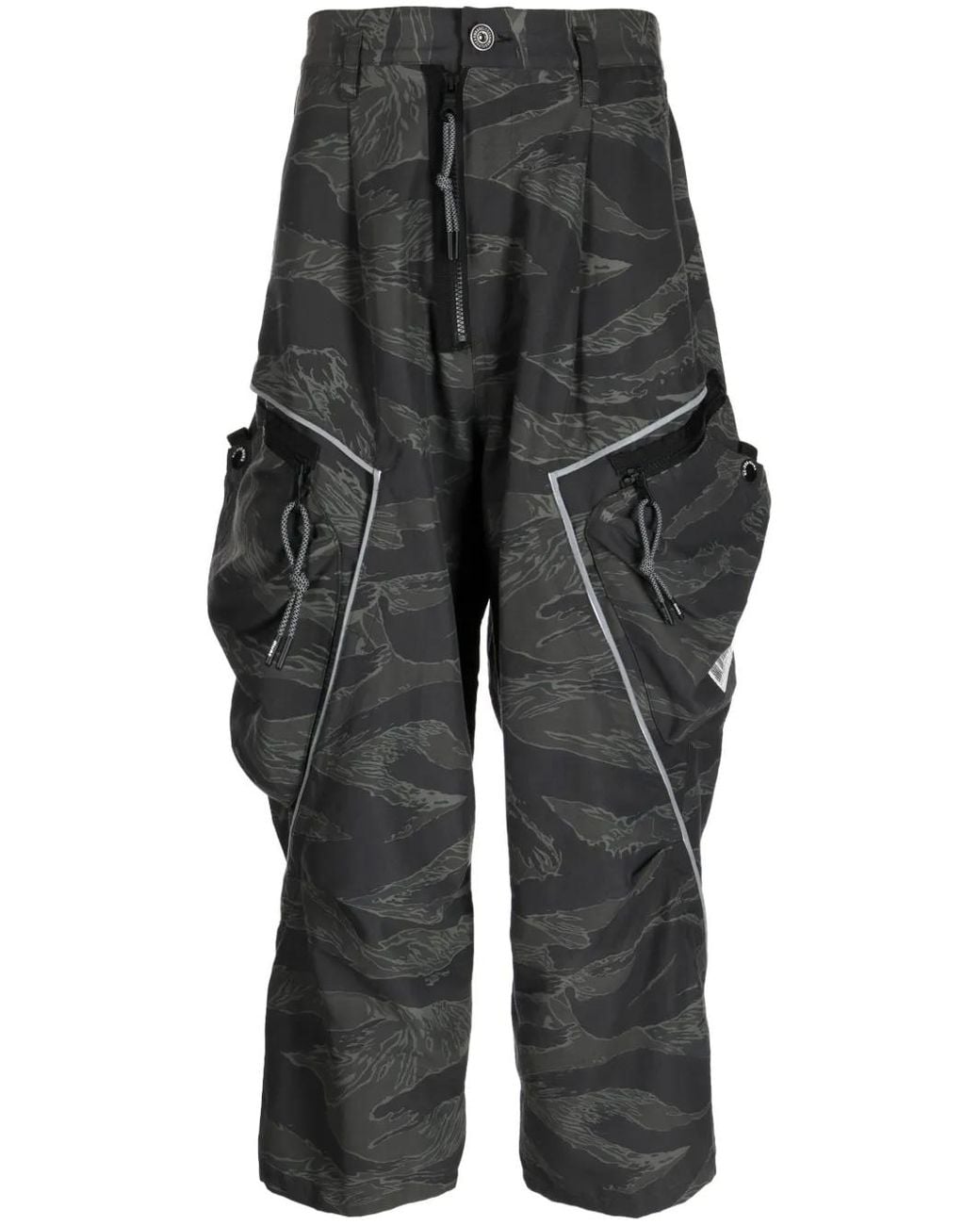 Mostly Heard Rarely Seen Black 3D Drop-Crotch Trousers for men