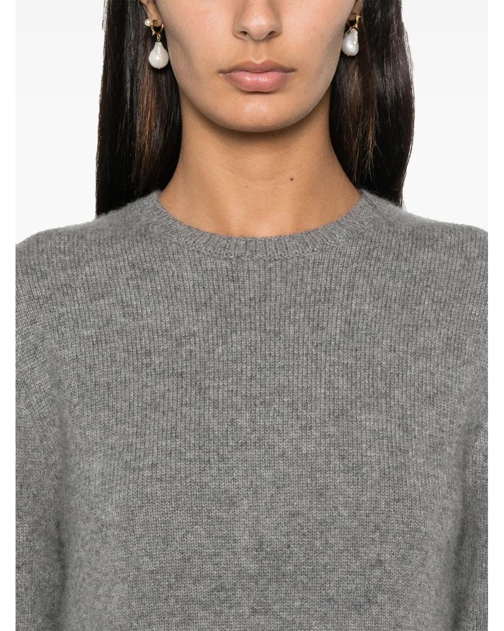 Totême Gray Cropped-Pullover