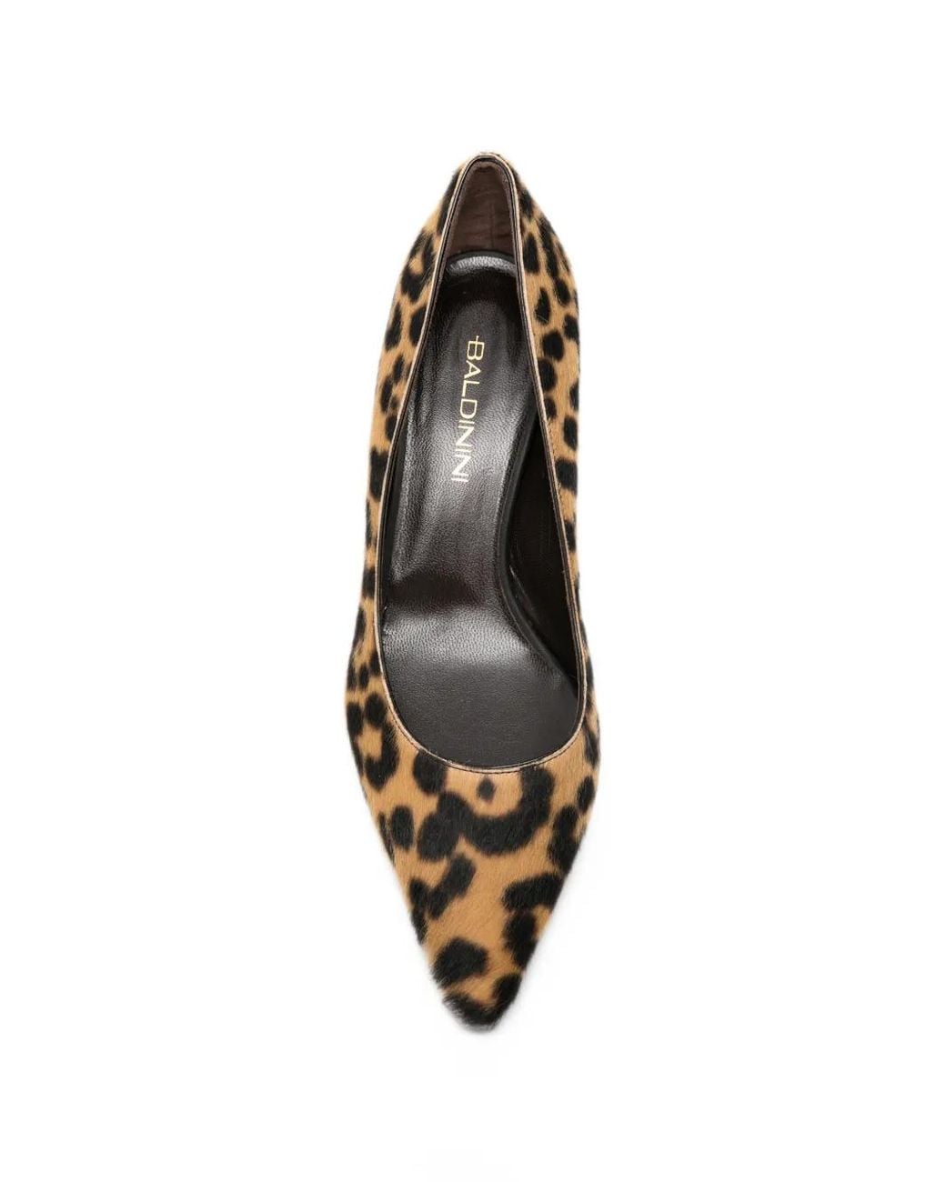 Baldinini Natural Leopard-Print Hair-Texture Pumps