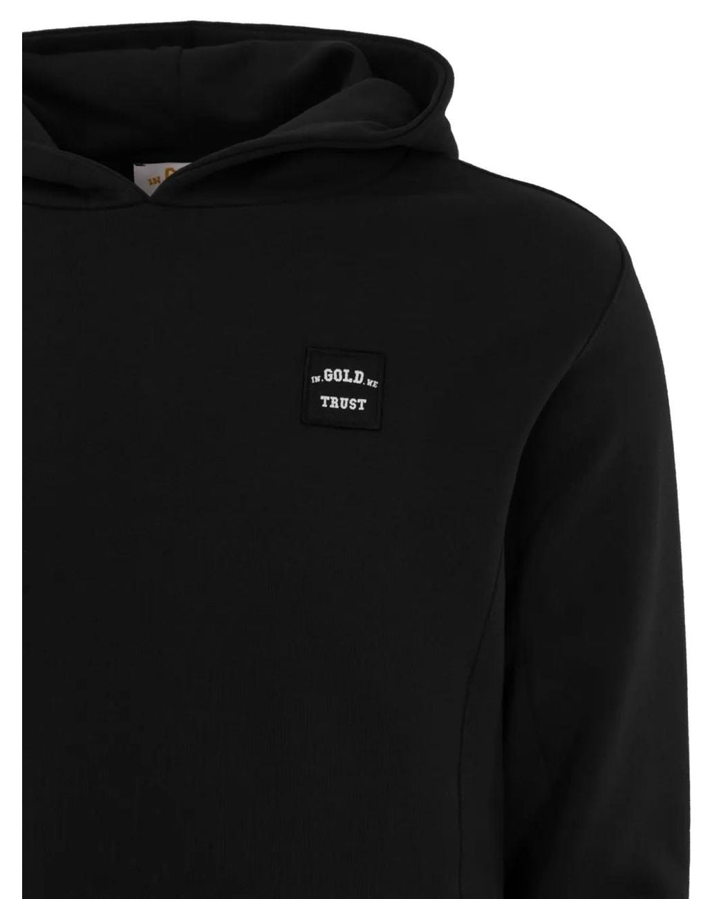 In Gold We Trust Black The Expension Logo-Patch Hoodie for men