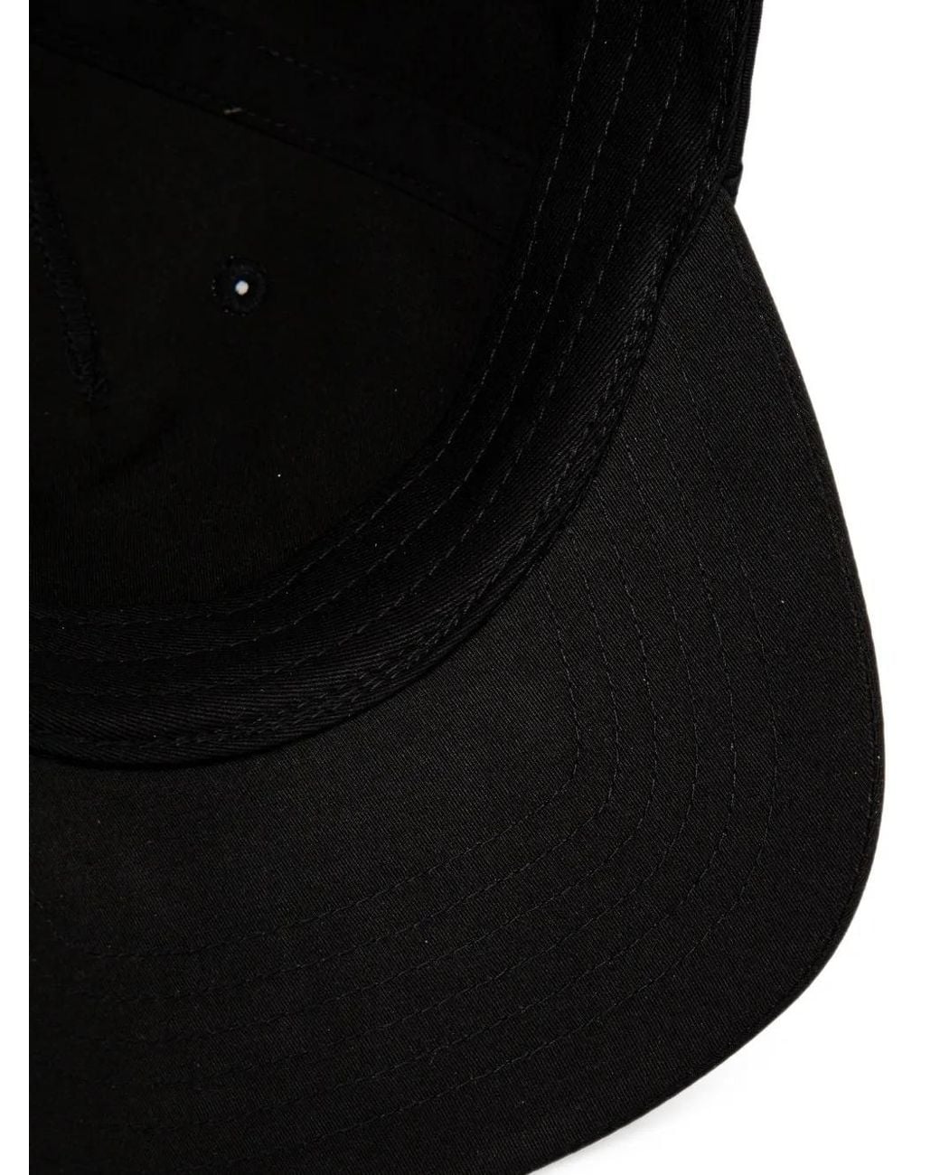 Karl Lagerfeld Black Logo-Embossed Baseball Cap