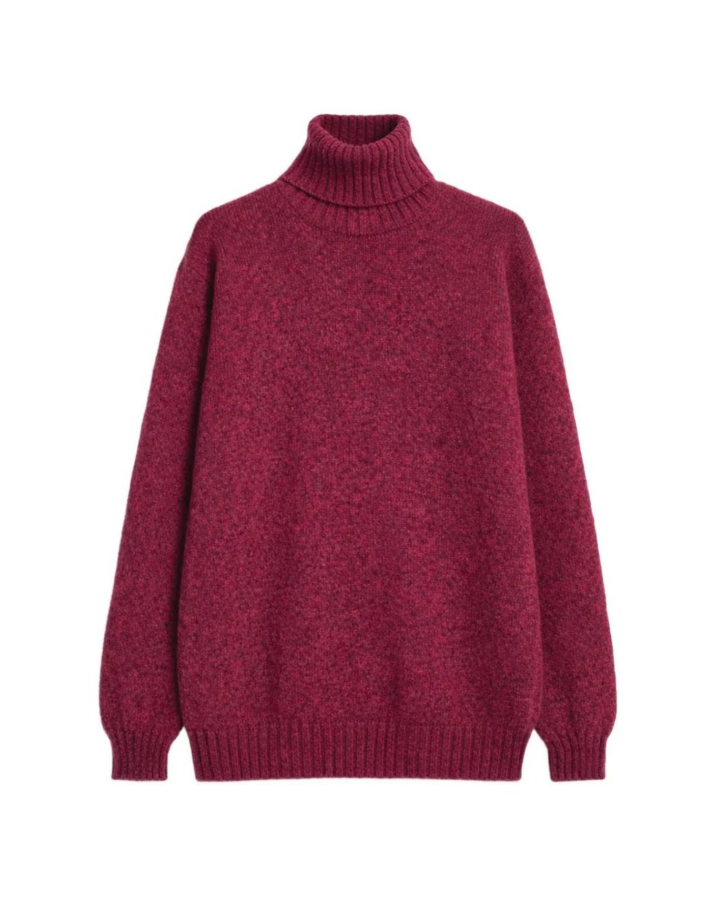 Fortela Red Shetland Turtleneck Wool Sweater for men